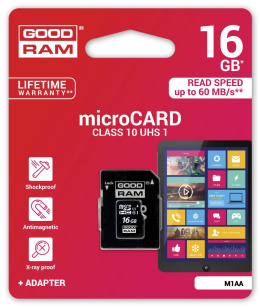 Karta Goodram micro SDHC 16GB c10 + adapter SD
